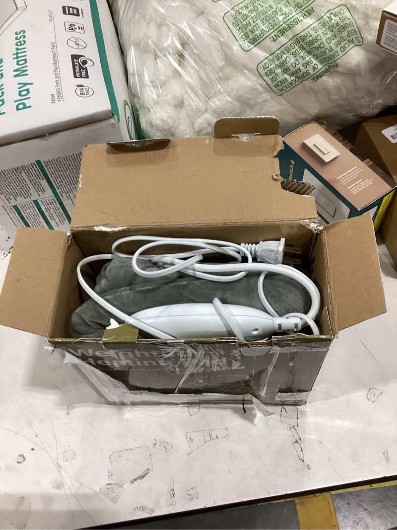 Condition photo showing Good Condition for weighted heating pad for neck shoulders and back, birthday christmas gifts for women mom dad, instant electric heated blanket with 9 heat options 4 auto-off timer, grey grey 18''x22''-2 pound