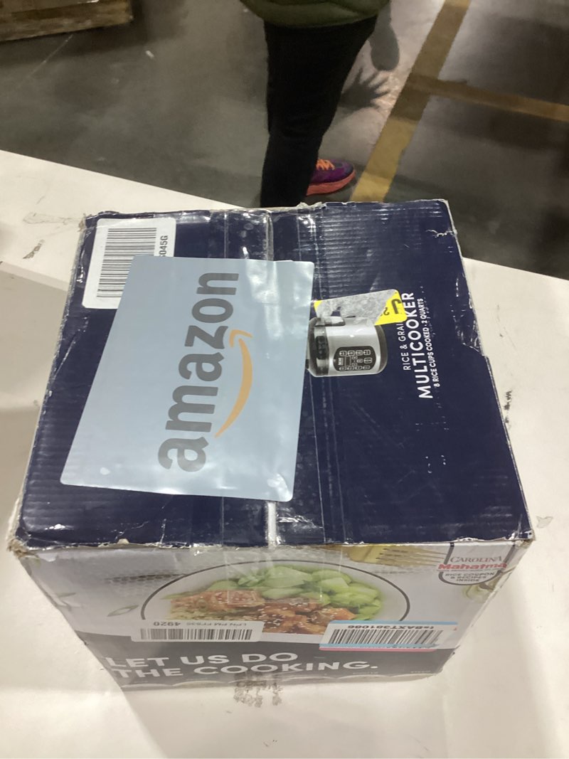 Condition photo showing As Is for AROMA Professional Digital Rice Cooker, Multicooker, 4-Cup (Uncooked) / 8-Cup (Cooked), Steamer, Slow Cooker, Oatmeal Cooker, STS, Auto Keep Warm, 2 Qt, Stainless Steel Exterior, ARC-954SBD 4-Cup Uncooked rice