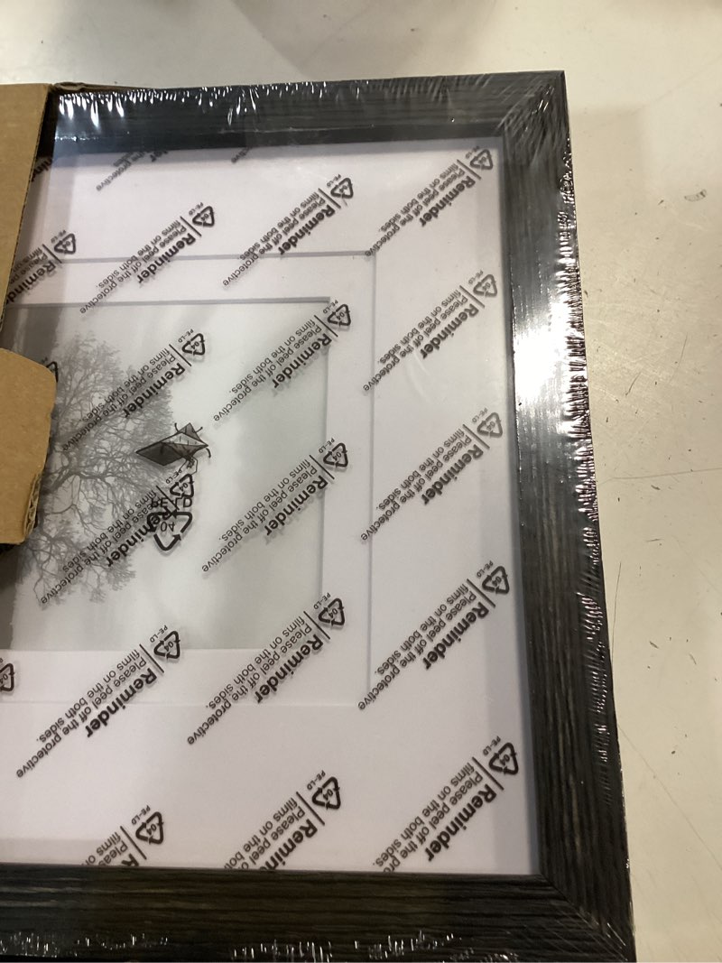 Condition photo showing New/Like New for egofine 8x10 picture frames set of 4, made of solid wood covered by plexiglass 4x6 and 5x7 with mat or 8x10 without mat, for table top display and wall mounting photo frame black