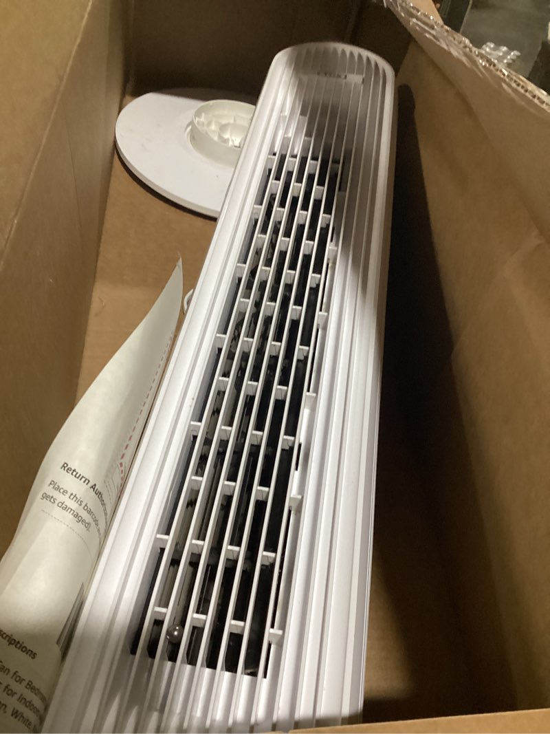 Condition photo showing As Is for Dreo Tower Fan for Bedroom, 25ft/s Velocity Quiet Floor Fan, 90° Oscillating Fans for Indoors with 4 Speeds, 4 Modes, 8H Timer, Standing Fans, Bladeless Fan, White, Nomad One (DR-HTF007)