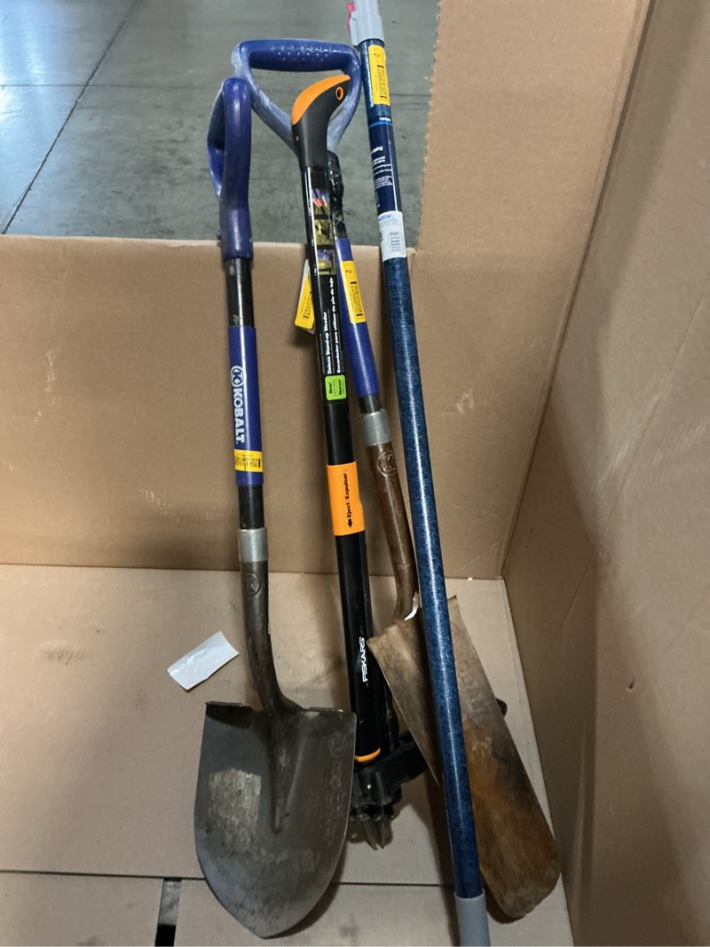 Condition photo showing As Is for assortment of garden tools 