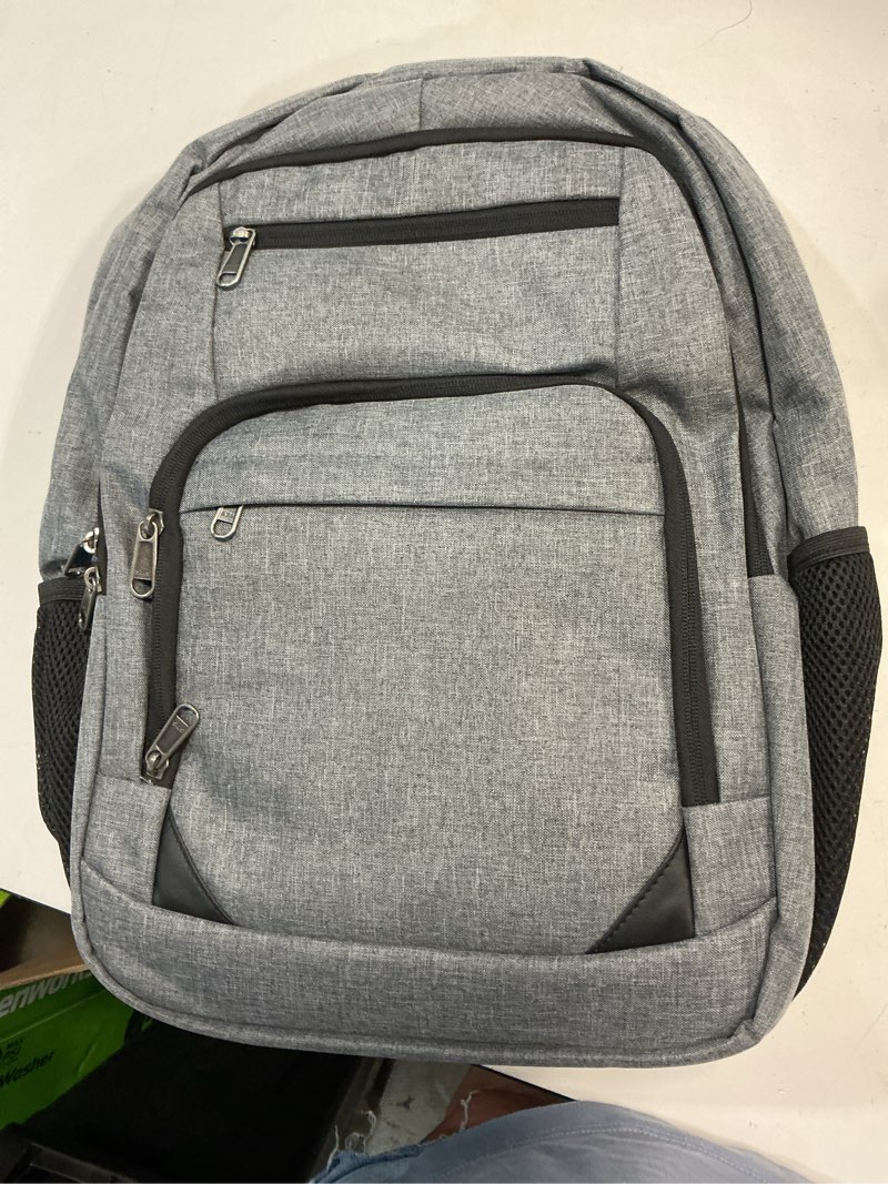 Condition photo showing New/Like New for insulated lunch backpack fit 17" laptop, work backpack with lunch box & usb charging port for men & women, water resistant college computer bag for travel, business, hiking (gray)