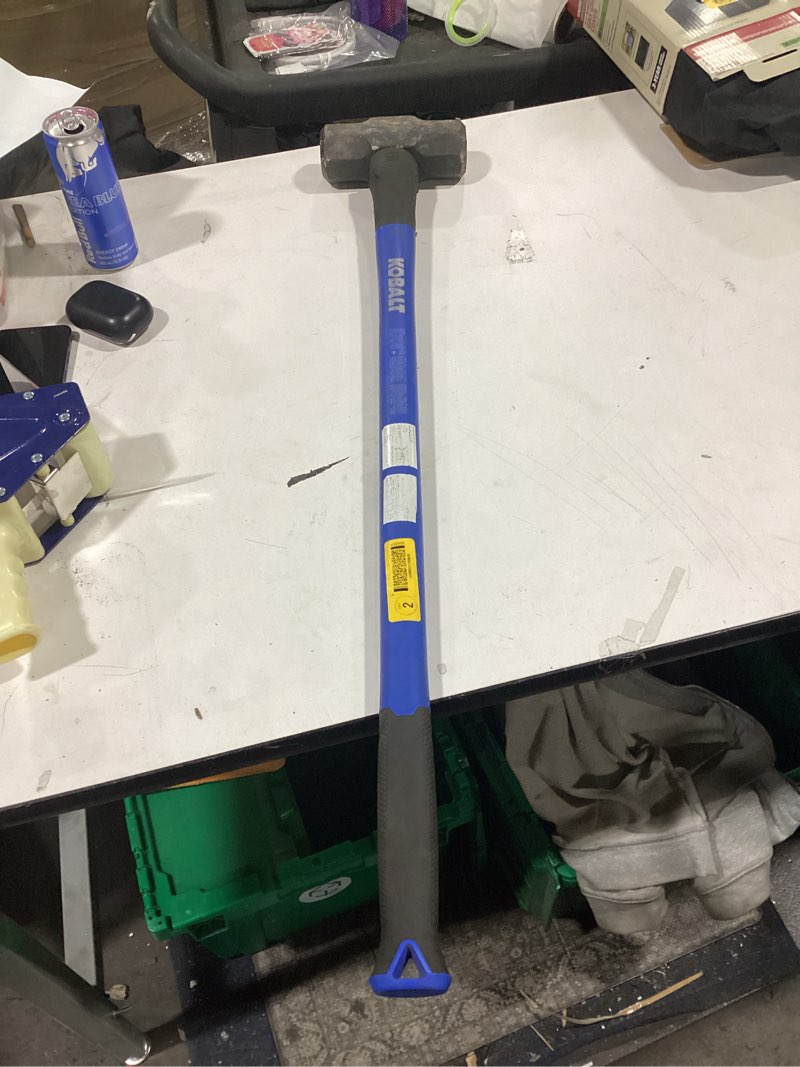 Condition photo showing As Is for Black hammers 8 -lb Steel Head Fiberglass Handle Engineering