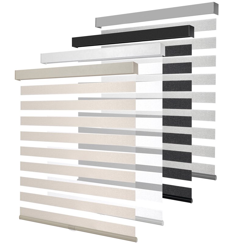kalysie cordless zebra blinds for windows, free-stop pull down roller window shades with valance, li