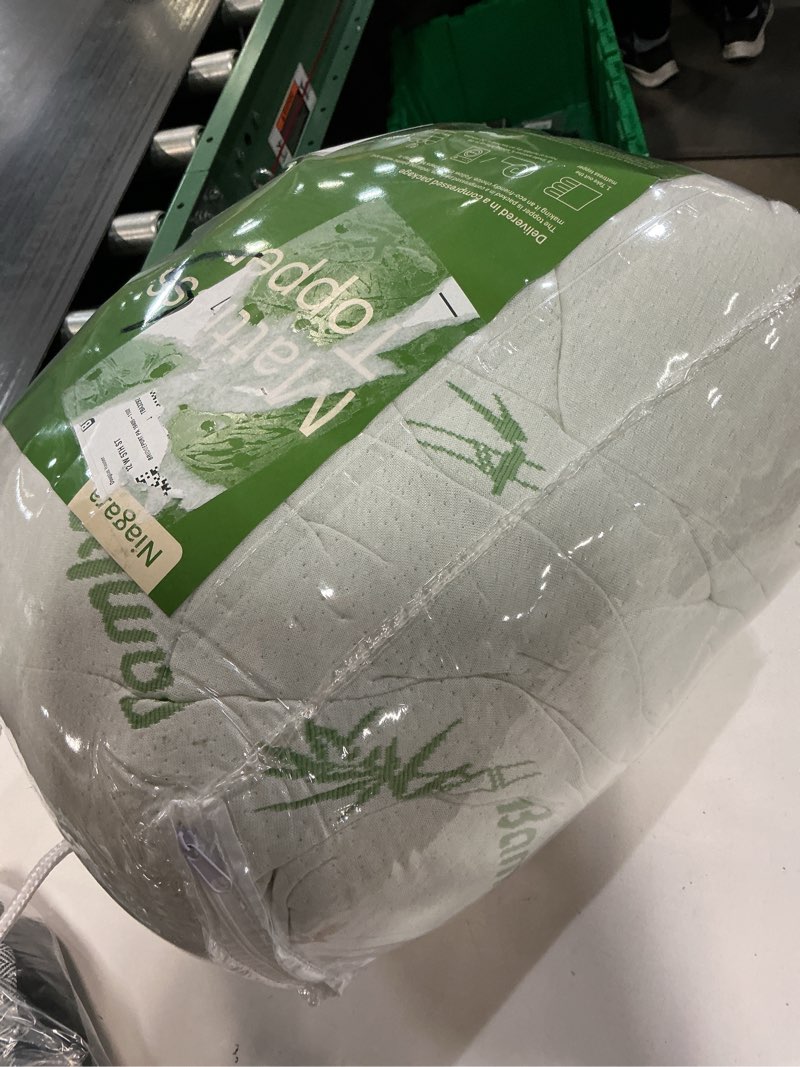 Condition photo showing New/Like New for ultra soft queen size mattress topper - viscose made from bamboo pillow top mattress pad for back pain relief - naturally cooling for hot sleepers, green green queen