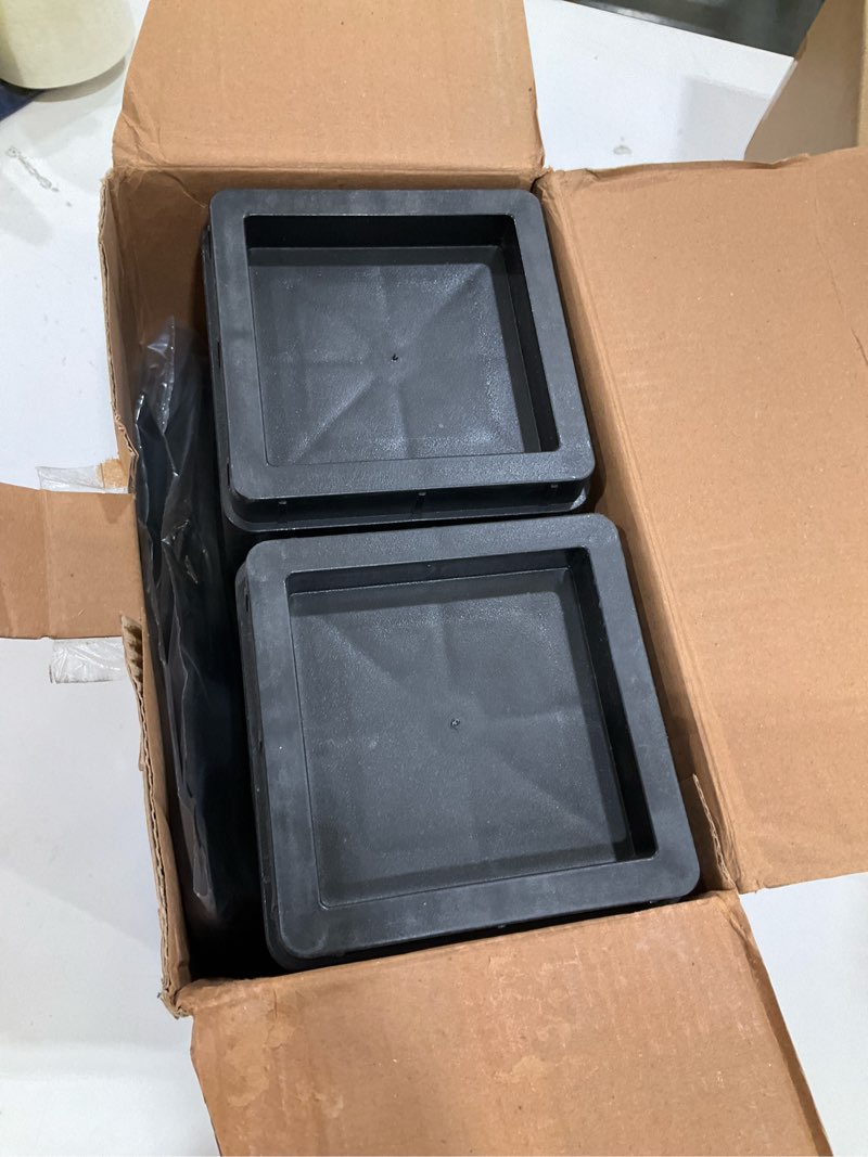 Condition photo showing Good Condition for utopia bedding bed risers 2 inch - pack of 8 - adjustable furniture risers 2 & 4 inch - anti slip foam & rubber pad - stackable bed lifts risers heavy duty for sofa, bed, table, couch & chair (black) black 2 inch (pack of 8)