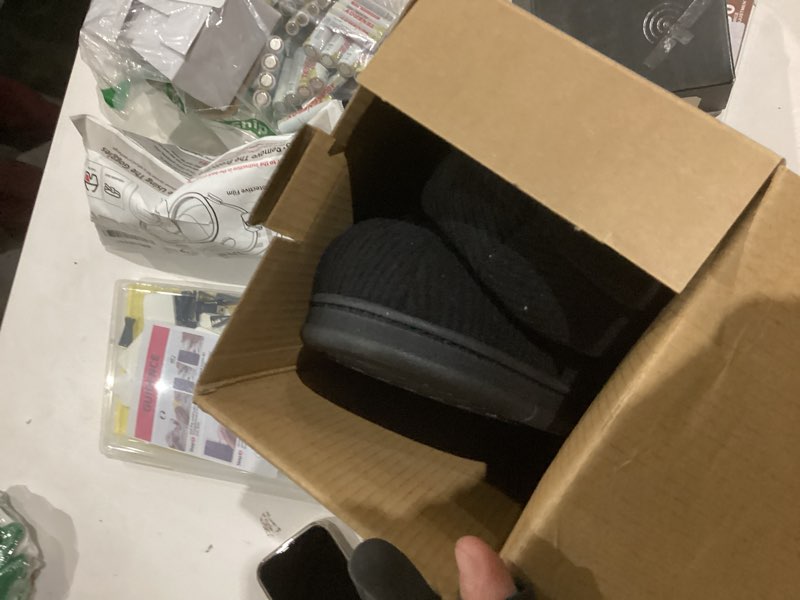 Condition photo showing New/Like New for VeraCosy Men's Moccasin Slippers Comfy Soft Durable Slip-on Indoor Memory Foam House Shoes 13-14 Matt Black