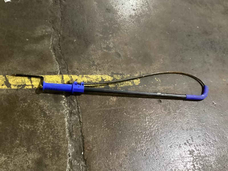 Condition photo showing As Is for possibly incomplete , kobalt 1/2-in x 6-ft high carbon wire hand auger for toilet