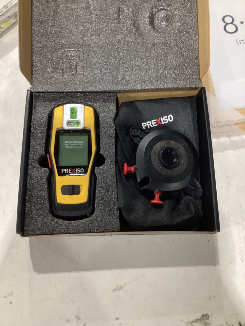 Condition photo showing Good Condition for prexiso 2-in-1 stud finder with laser level, rechargeable multi surface cross line laser & wall stud scanners tool for hanging frames & picture, wood ac wire metal studs joist pipe detection