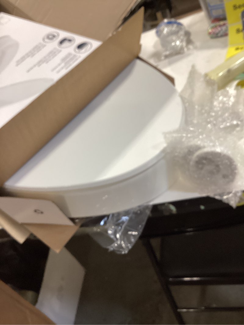 Condition photo showing Good Condition for kohler 25875-0 hyten 3" height, elevated soft close elongated toilet seat, contoured seat with grip-tight bumpers, quick-attach hardware, no slam toilet seat, white white elongated