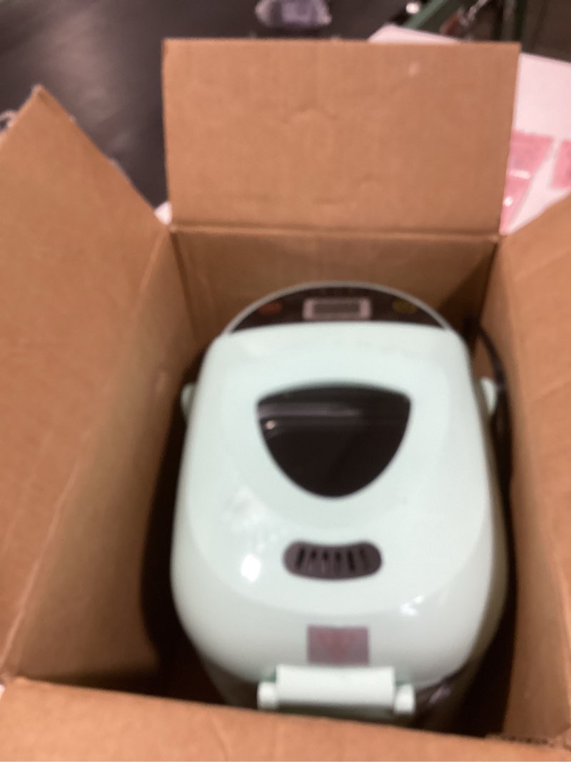 Condition photo showing As Is for Elite Gourmet Programmable Bread Maker, 2 lb Loaf, 3 Sizes, 19 Presets incl. Gluten-Free, Dough & Jam, Delay Timer, Mint
