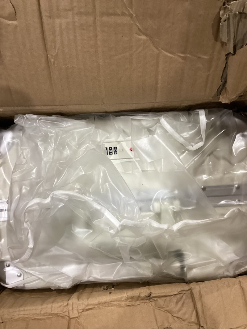 Condition photo showing Good Condition for Gets 20 Inch Aluminum Frame Carry On Luggage with Front Pocket,Airline Approved Zipperless Hard Shell Suitcase,360° Spinner Wheels, TSA Locks, USB Charging Port, Cup & Phone Holder-White White 20inch