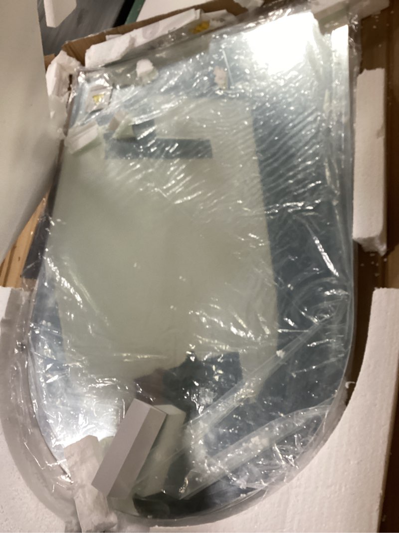 Condition photo showing Good Condition for VocalStar Frameless Arch Mirror, 18" x 26" Bathroom Wall Mirror with Beveled Edge, Modern Decorative Vanity Mirrored for Living Room, Entryway, Bedroom | 1/4-Inch Shatterproof Glass Arch 18"L x 26"W