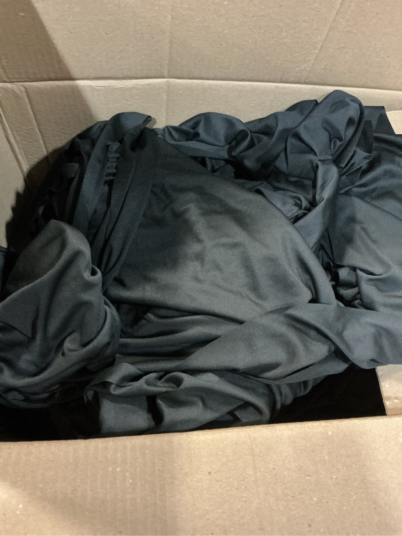 Condition photo showing Good Condition for 4 pack black spandex tablecloths for 6 foot rectangle tables, wrinkle free stretchy table clothes with skirt for weddings birthday party banquet baby shower
