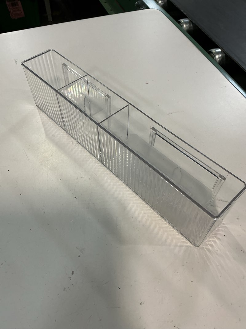 Condition photo showing Good Condition for 2 pack bathroom makeup organizer wall mount clear organizers with 3 compartments bins floating shelves