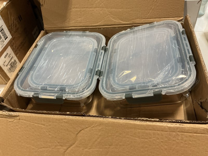 Condition photo showing New/Like New for m mcirco [80 oz & 36 oz extra large glass food storage/baking containers set with lids, 2 pack 80 oz(10 cup)&2 pack 36 oz (4.5 cup) airtight glass container,microwave,oven,freezer and dishwasher gray