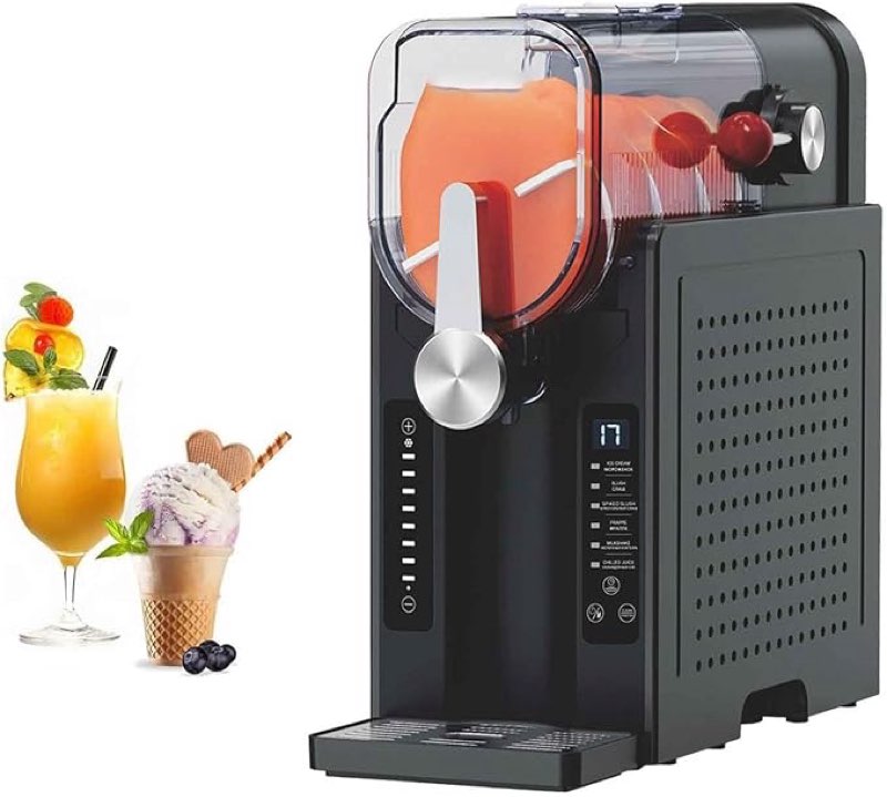 professional frozen drink maker,no ice needed slusher machine with real-time temperature display & auto-clean,6 preset programs for ice cream,smoothies,milkshakes,perfect for summe