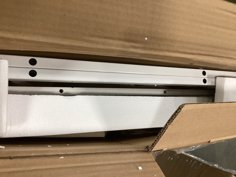 Condition photo showing Good Condition for Furologee 61" Computer Desk with Power Outlet and LED Lights, Reversible Gaming Desk with File Cabinet & Monitor Stand for Home Office, Large Work Table with Storage Shelves & Drawer, White White 61in with Outlets