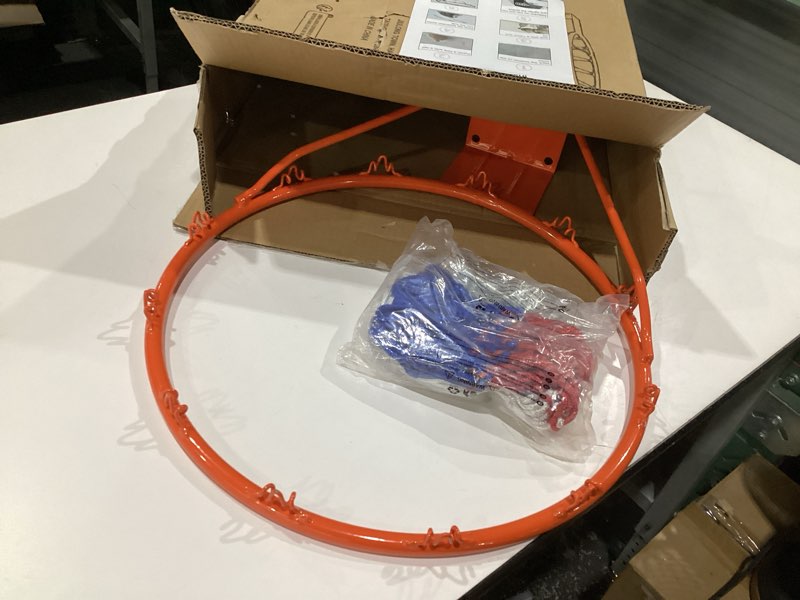 Condition photo showing Good Condition for Basketball Rim, 18" Replacement Wall Mounted Outdoor Basketball Hoop, Heavy Duty Solid Steel, Double Spring Basketball Hoop Rim with All Weather Net for Indoor and Outdoor Hanging Orange