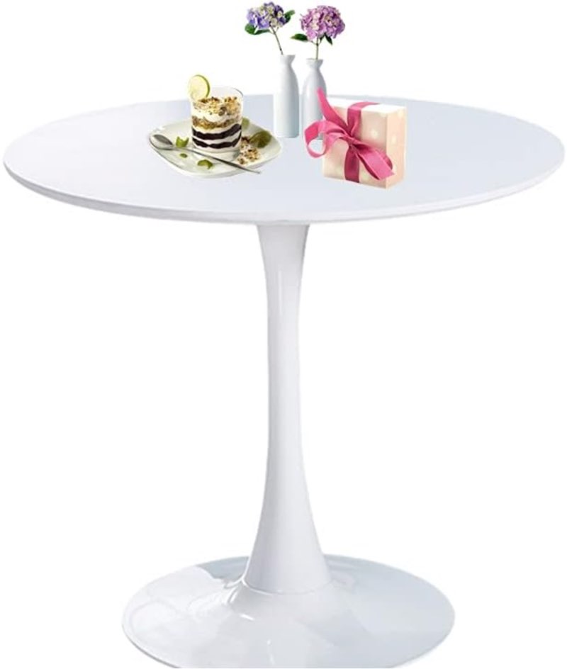 (Incomplete)Round Dining Table White with Pedestal Base,31.5\" Modern Tulip Dining Room Table for 1-4 People,Pedestal Dining Table with Round Top for Kitchen Living Room (Tulip Dining Table White)