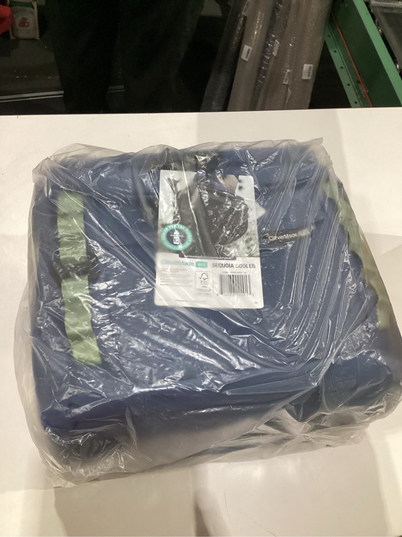 Condition photo showing Good Condition for clevermade pacifica cooler bag; soft sided insulated, collapsible leakproof 50 can lunchbox with bottle opener & shoulder strap, made from recycled materials, ocean, similar to stock photos, not exact 