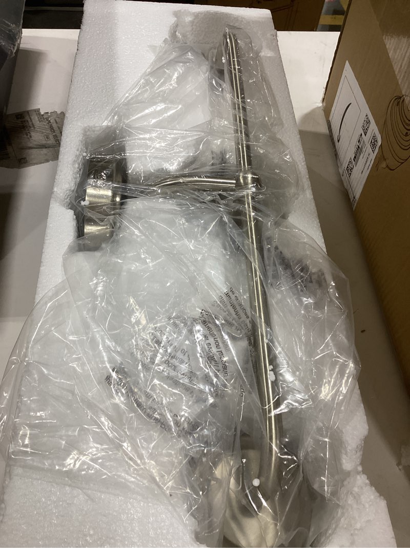 Condition photo showing Good Condition for Bathroom Vanity Light Fixtures: 3-Lights Bathroom Lighting Fixtures Over Mirror, Brushed Nickel Vintage Wall Lights with Milky White Frosted Glass Shade for Bath Bedroom 3 Light Nickel