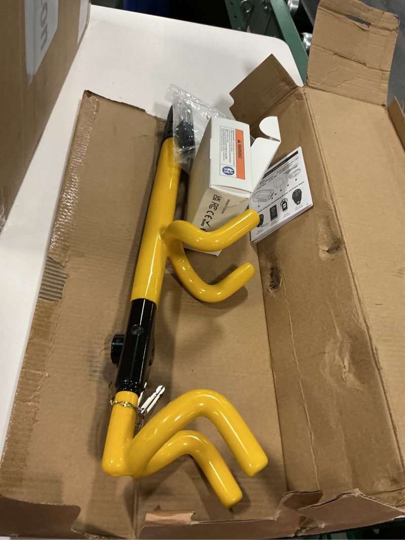 Condition photo showing Good Condition for ELECTOP Steering Wheel Lock with Alarm 113db Anti Theft Car Device Double Hooks Car Lock with Adjust