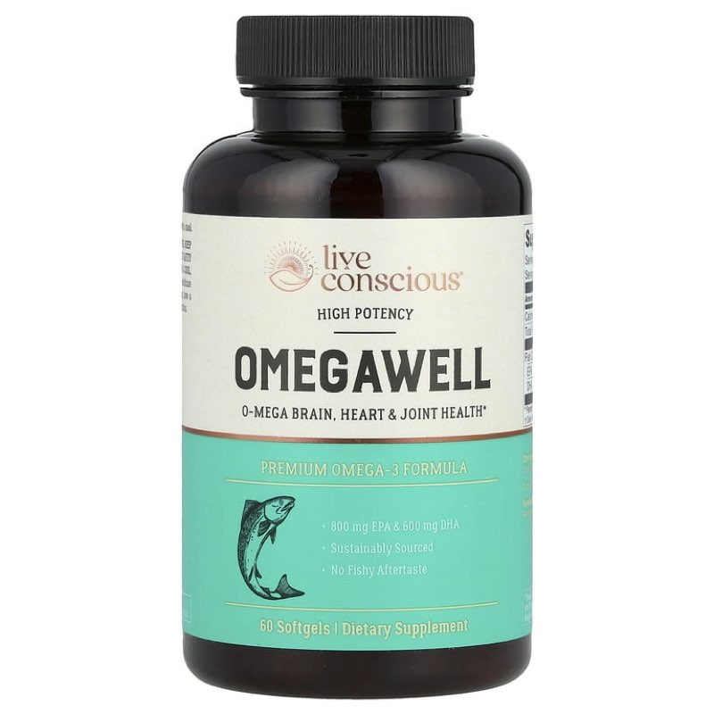 ( exp:05/ 2027)Live Conscious OmegaWell Fish Oil | 60 Softgels