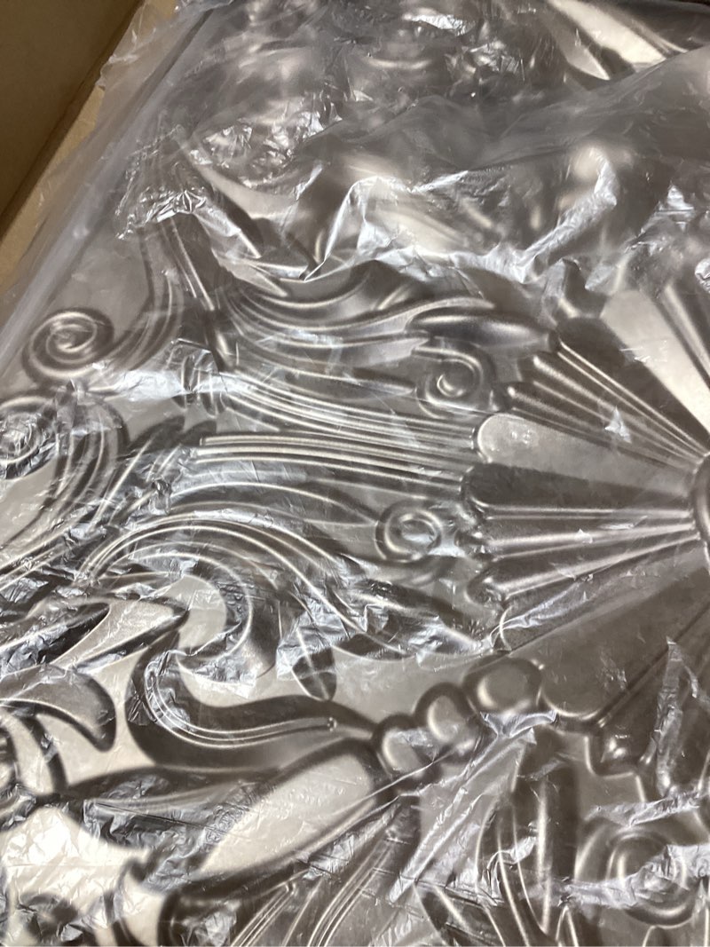 Condition photo showing New/Like New for art3d decorative ceiling tile 2x2 glue up, lay in ceiling tile 24x24 pack of 12pcs spanish floral in antique gold 24"x24" antique gold