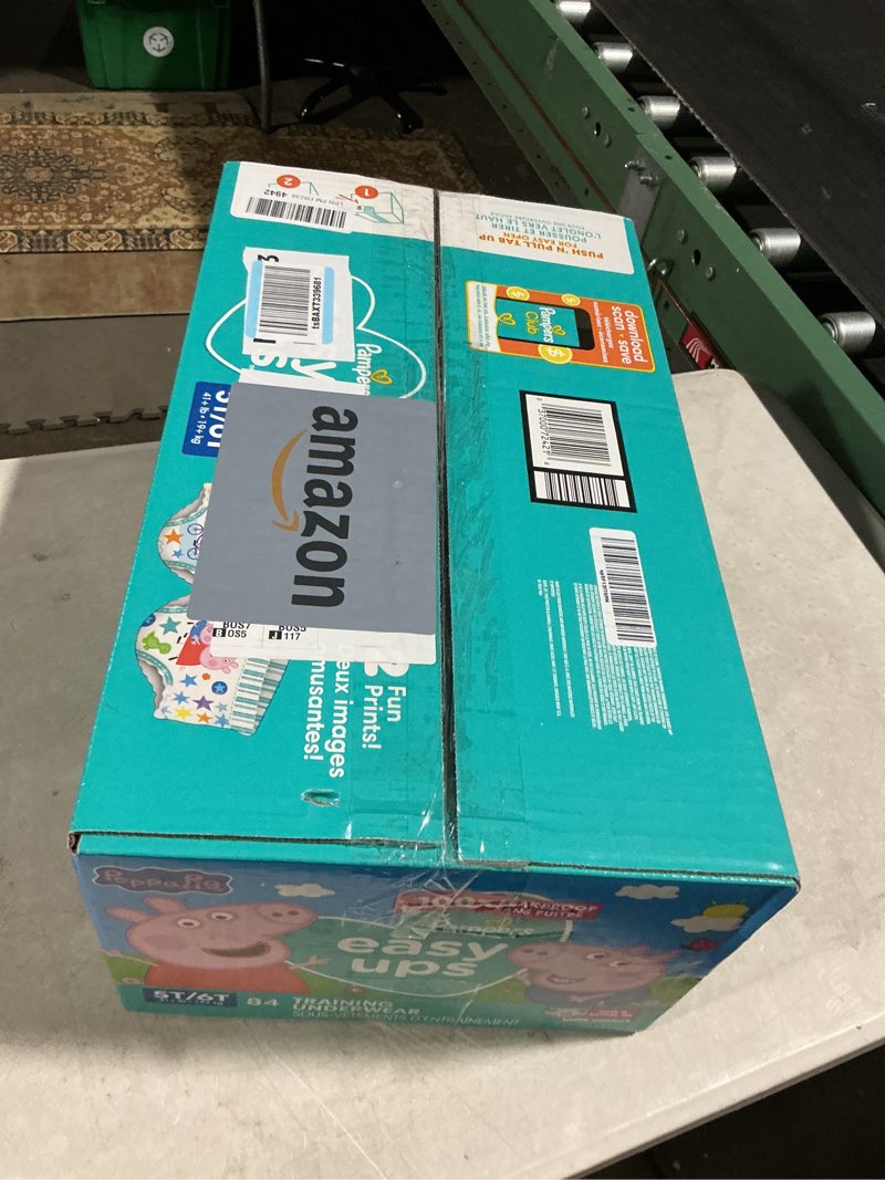Condition photo showing New/Like New for Pampers Training Pants - Easy Ups Girls & Boys - Size 5T-6T, 84 Count, Peppa Pig Potty Underwear (Packaging May Vary) 5T-6T 84