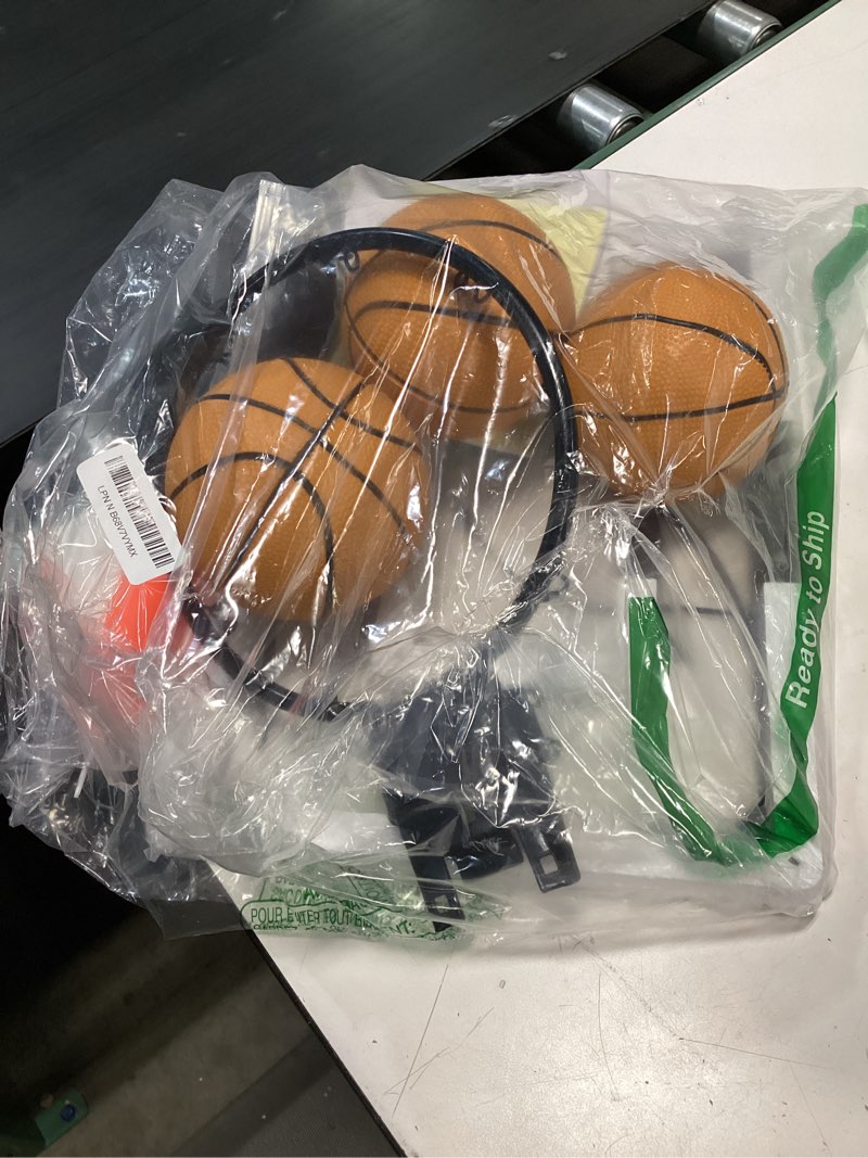 Condition photo showing Good Condition for jugana mini basketball hoop indoor with scorer and batteries, indoor basketball hoop over the door with colorful led lighting, toy basketball set for boys girls age 3 4 5 6 7 8 black