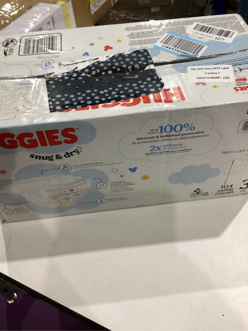 Condition photo showing Good Condition for huggies size 3 diapers, snug & dry baby diapers, size 3 (16-28 lbs), 104 count, packaging may vary size 3 104