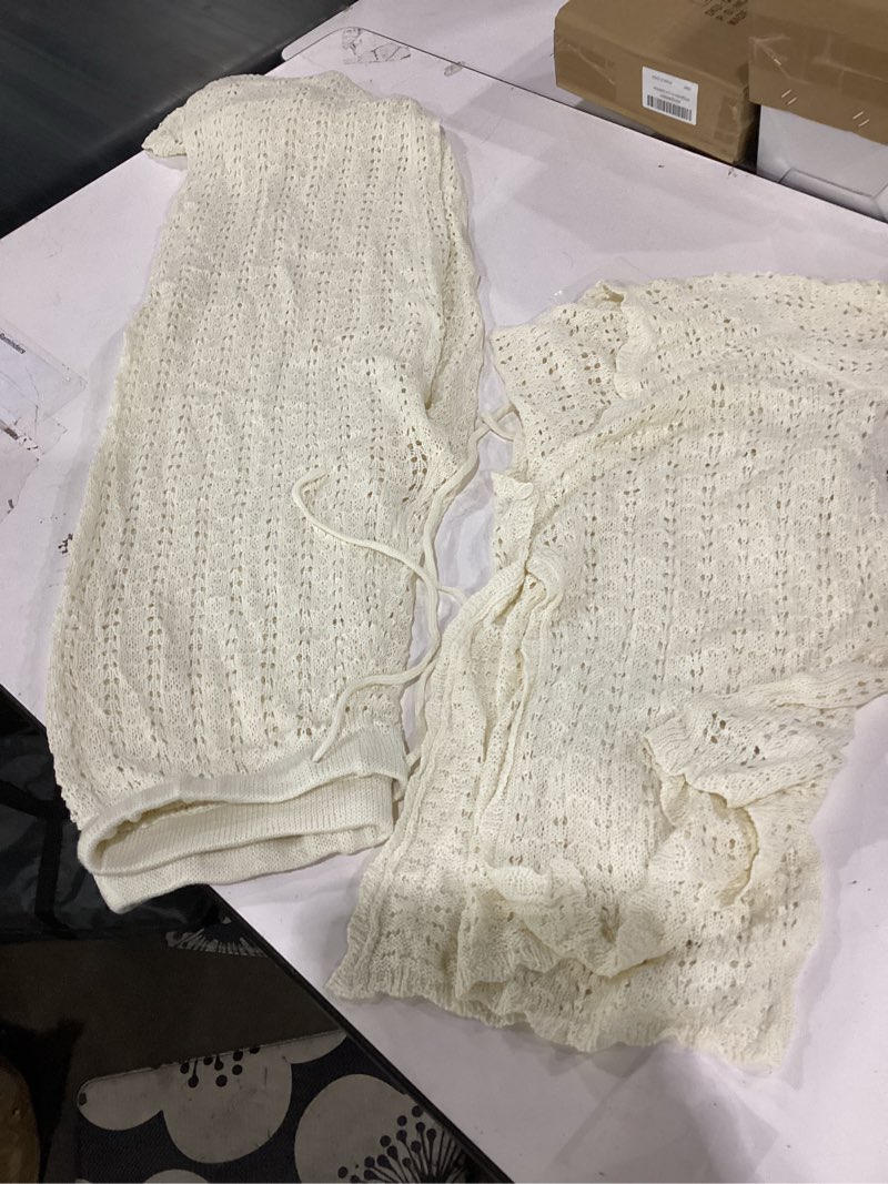 Condition photo showing Good Condition for womens swimsuit coverup beach swim bathing suit bikini cover up set large beige