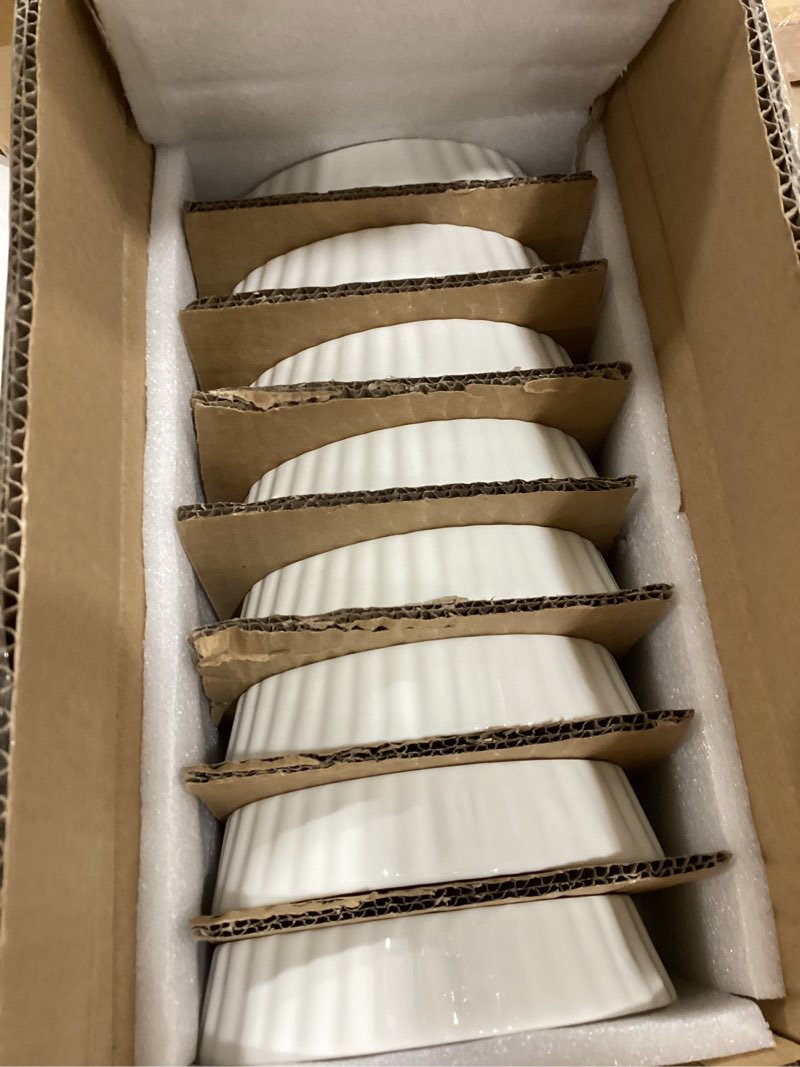 Condition photo showing Good Condition for foraineam set of 8 pieces porcelain ramekins, 6 ounce oval creme brulee ramekin dishes 6 x 4-1/4 x 1-1/4 inch baking ramekins set