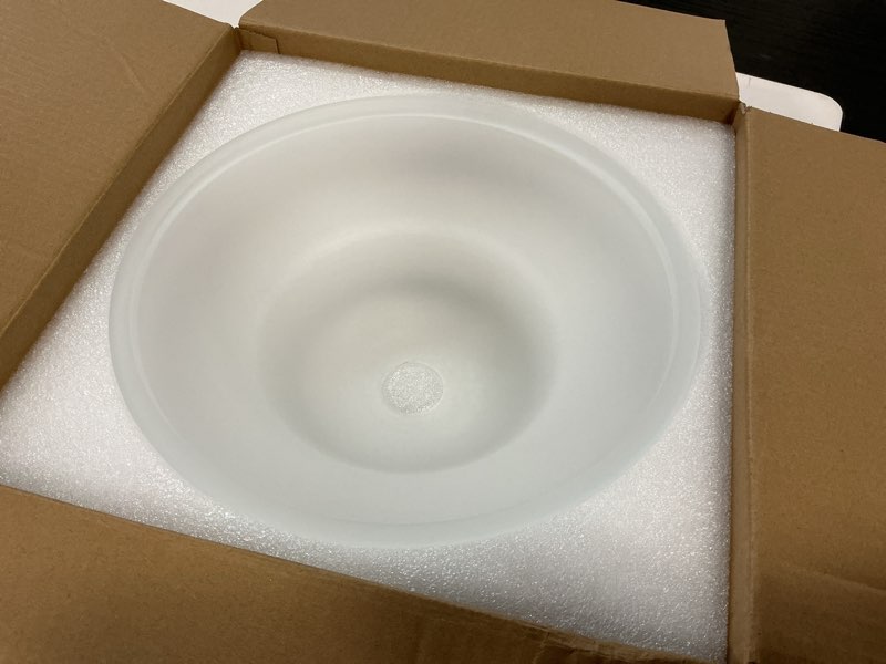 Condition photo showing Good Condition for Huquary Lamp Glass Shades for Floor Lamp Elegant Cover Light Fixture Shade Light Fixture Replacement(12.2 x 4.92 x 1.65 Inch,White) White 12.2 x 4.92 x 1.65 Inch
