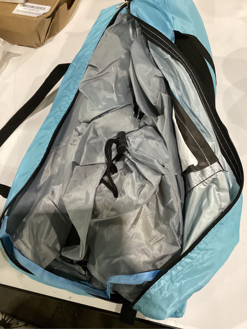 Condition photo showing As Is for incomplete**** elegear cumbrex™ beach tent sun shelter with canopy, 4-5 person pop up beach tent, easy setup upf 50+ uv protection portable lightweight double silver coating beach cabana sun shade shelter - sky blue sky blue 4-5 person