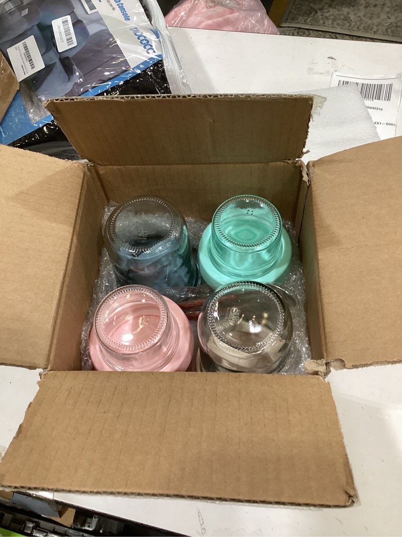 Condition photo showing New/Like New for 4 Pack Overnight Oats Containers with Lids and Spoons, 20 oz (16+4) Overnight Oats Jars with Dry and Wet Separation for Oatmeal Cereal Fruit Salad Yogurt, Dual-Layer Yogurt Containers with Lids