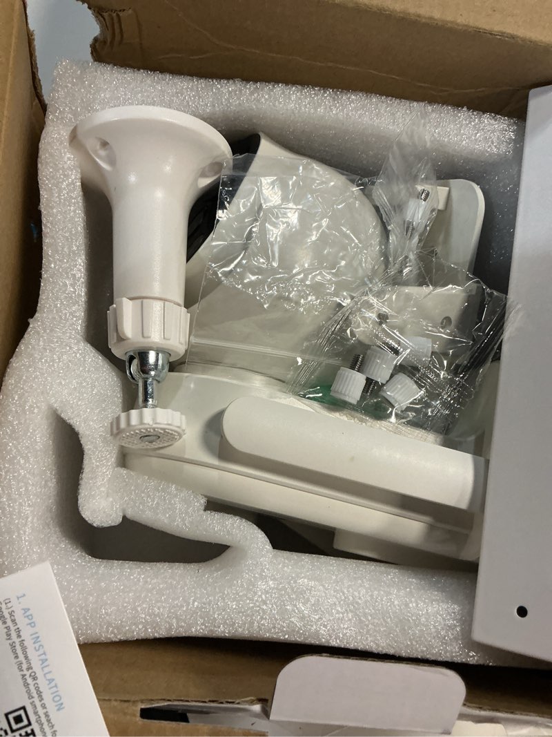 Condition photo showing Good Condition for gncc solar security cameras wireless outdoor 2.4g wifi, 360° view, solar/battery powered, ai human detection, color night vision, 2-way audio, spotlight siren alarm, ip65 waterproof, sd/cloud storage white 1 pack