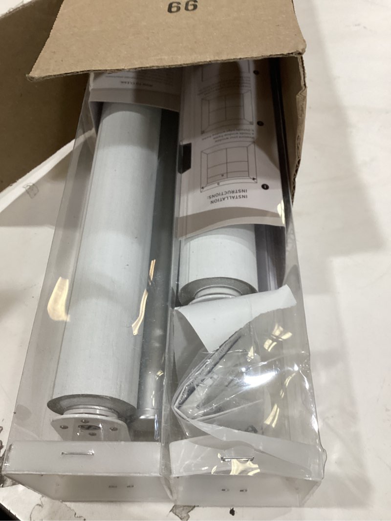 Condition photo showing New/Like New for chrisdowa cordless 100% blackout roller shade, with striped jacquard, thermal insulated, uv protection fabric, total blackout blinds for window, french doors, home and office. beige, 29" w x 72" h 29"w x 72"h beige