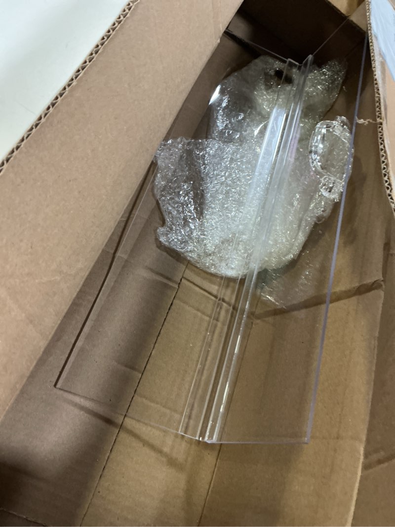 Condition photo showing As Is for sieral aquarium polycarbonate canopy set 19.37 x 9.37 x 0.12 inch for 10/20 gallon without center brace aquariums cover fish tank lid with a hook knife, clear clear 20 x 10 inch