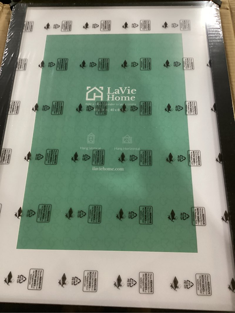 Condition photo showing New/Like New for lavie home 16x24 picture frame for wall display, 16x24 black picture frame with hd plexiglas, 16 x 24 poster frame 1 pack, display frame for vertical or horizontal, classic collection