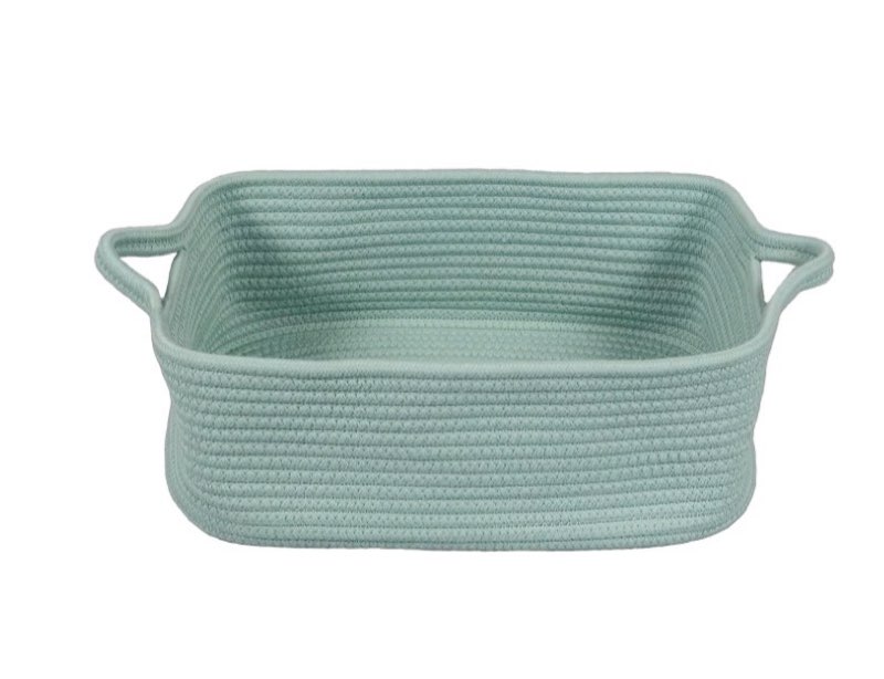 Teal woven basket 