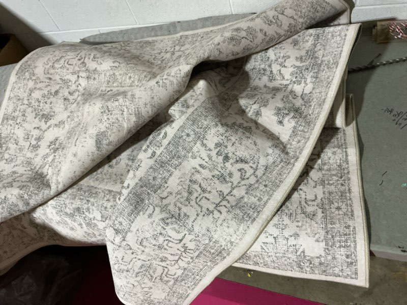 Condition photo showing Good Condition for purecozy gray 8x10 area rug washable living room vintage carpet bedroom large indoor non slip soft low pile thin stain resistant distressed accent throw rug for dining office nursery 8' x 10' (rectangular) neutral gray