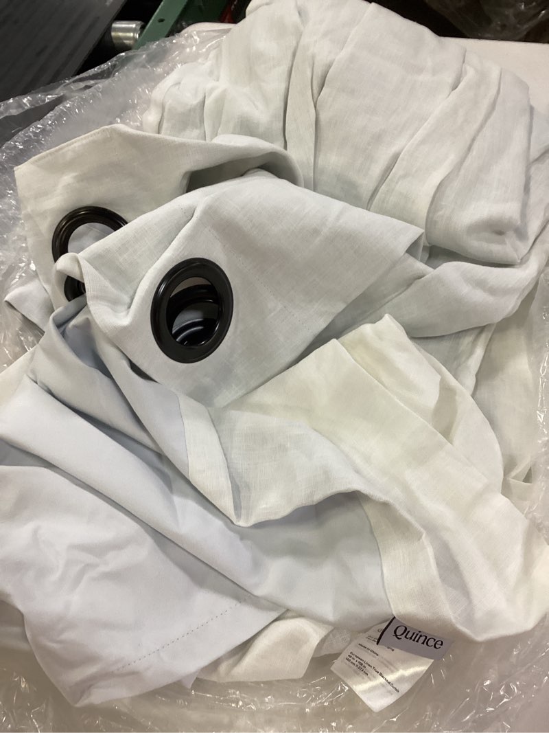 Condition photo showing Good Condition for european linen grommet true blackout curtain, 48x108, white