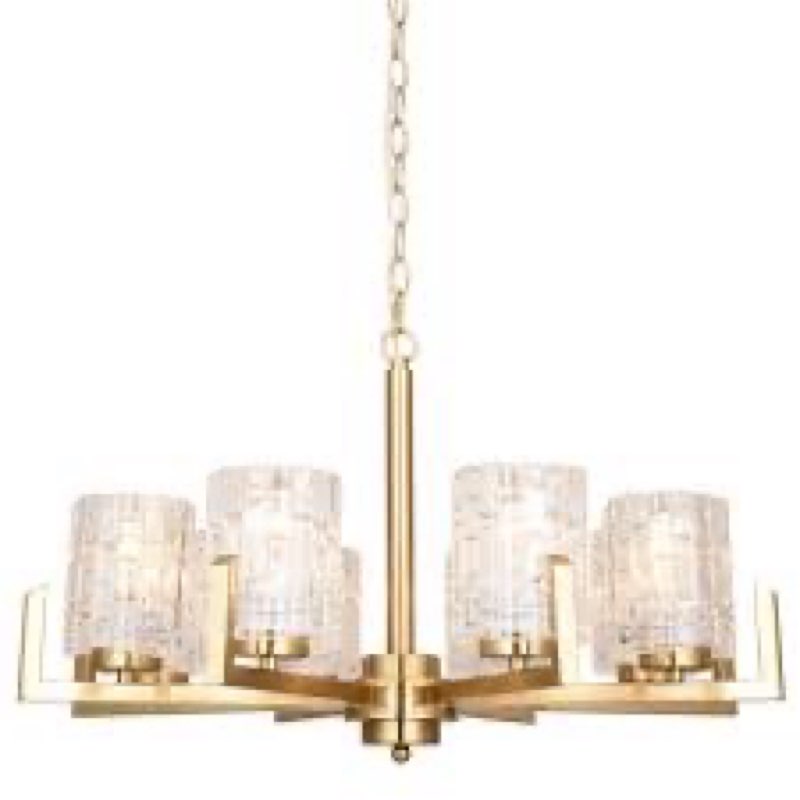 ALICE HOUSE 20 inch Dining Room Chandeliers, Brushed Brass Modern Farmhouse Lighting Fixture for Kit