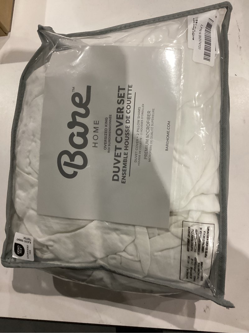 Condition photo showing Good Condition for bare home bedding duvet cover oversized king size - premium 1800 super soft collection - lightweight, cooling duvet cover - soft breathable bedding (oversized king, white) oversized king 01 - white (no comforter)