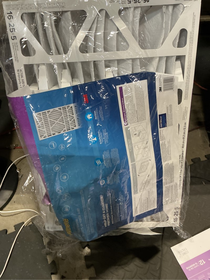 Condition photo showing New/Like New for filtrete 16-in w x 25-in l x 5-in merv 12 1550 mpr allergen, bacteria and virus electrostatic pleated air filter