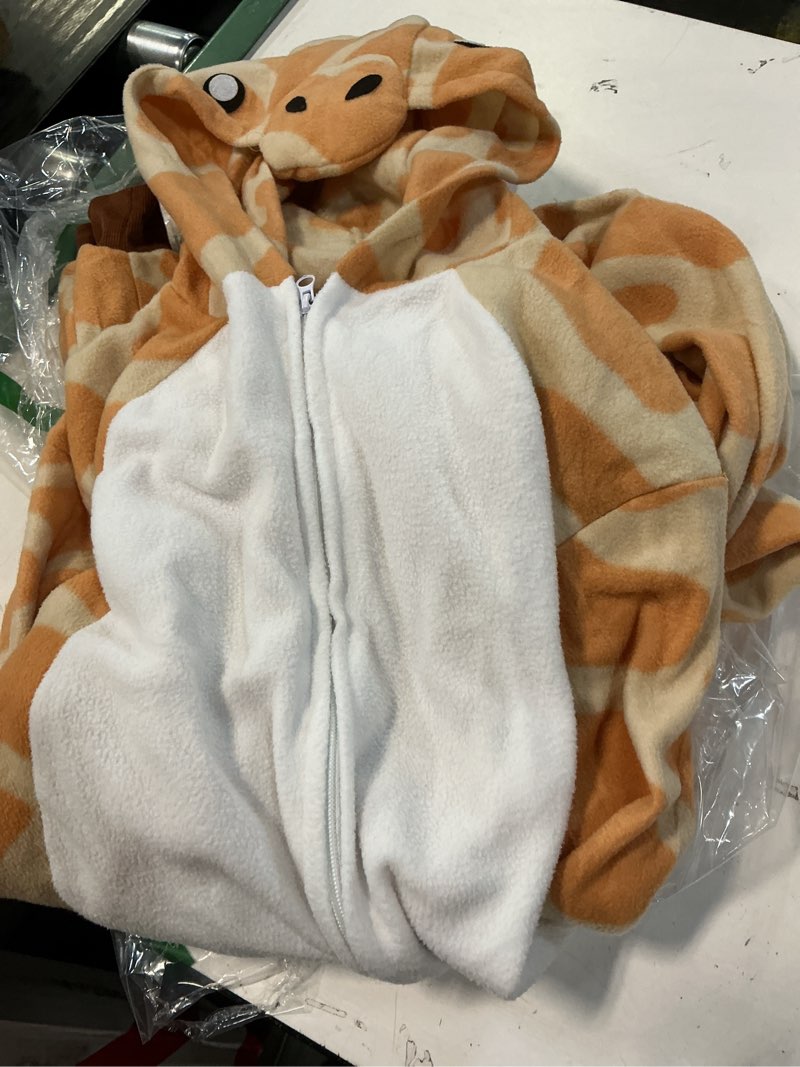 Condition photo showing Good Condition for funziez! slim fit adult onesie - animal costume - plush unisex halloween one piece cosplay suit for women and men x-large giraffe