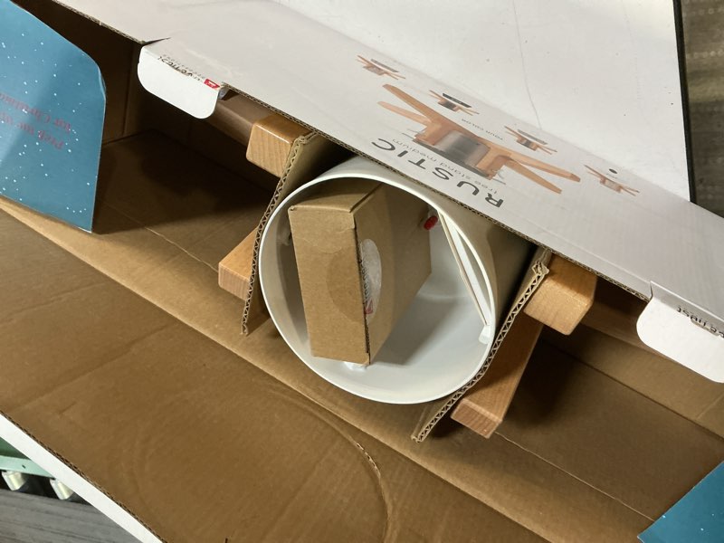 Condition photo showing Good Condition for Tree Nest Christmas Tree Stand Base for 7ft Real Tree Sliver Christmas Tree Holder Stable for Xmas Tree Decoration Rustic (White,Medium) Medium White