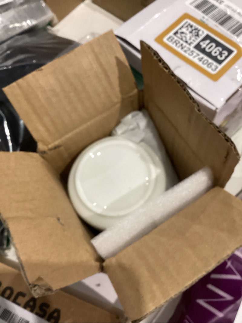 Condition photo showing As Is for haotop salt bowls with lid and spoon -12 oz ceramic salt cellar, salt containers, spice box for counter, farmhouse kitchen decor, white